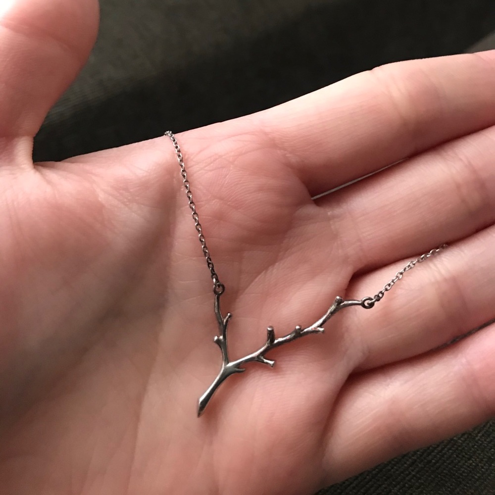 Sterling silver branch necklace